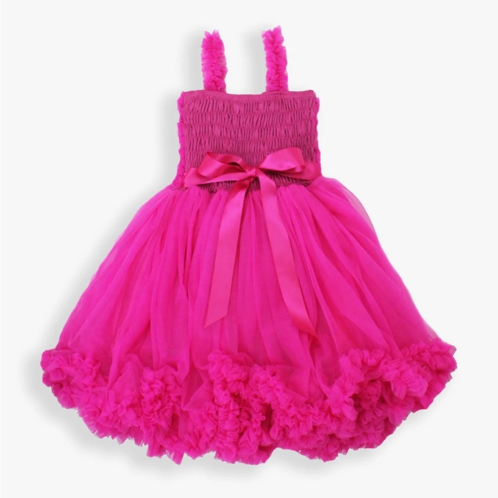 Beautiful Tulle Sleeveless Princess Petti hot pink Ruffle Butts size 0-12 dress